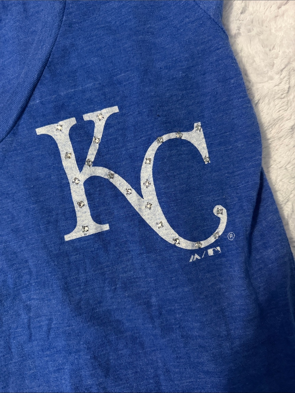 KC royals bling v-neck t shirt - Picture 4 of 5